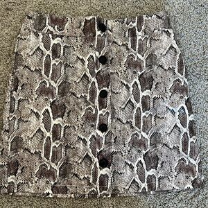 Faux Snake Skin Mini Skirt Womens Large
